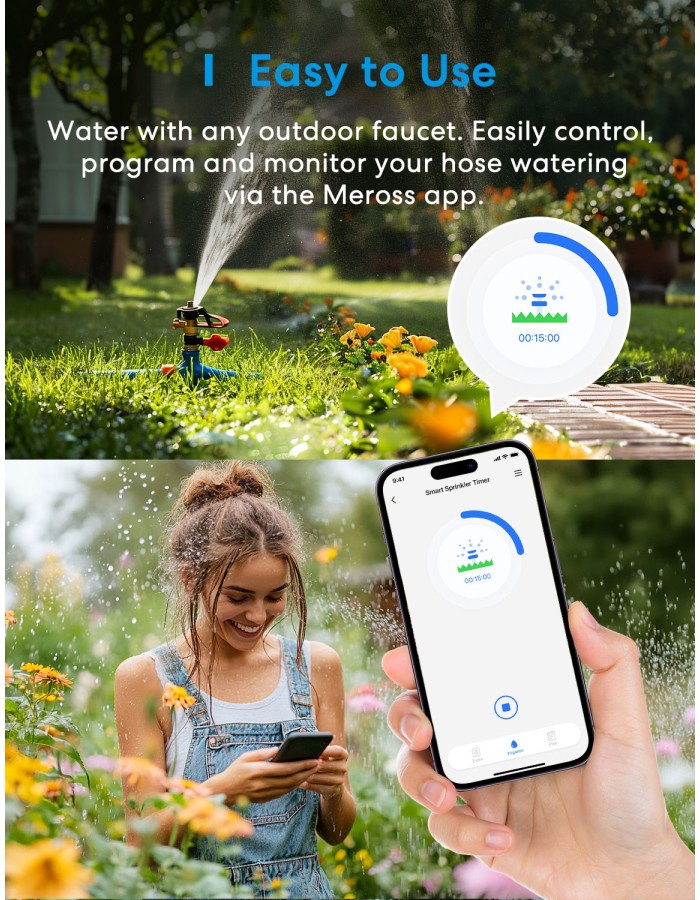 Meross Homekit Smart Wi-Fi Sprinkler Timer (Water Irrigation ) MST100HK-EU Meross Homekit Smart Wi-Fi Sprinkler Timer (Water Irrigation ) MST100HK-EU