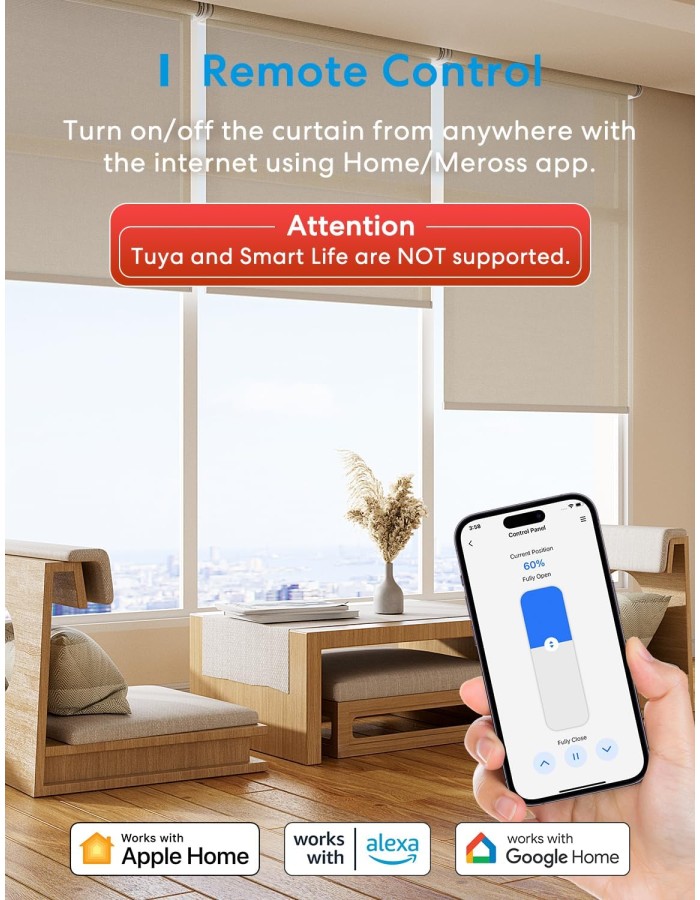 Meross Homekit Smart Wi-Fi Roller Shutter 5A Mechanical (Matter) MRS105 Meross Homekit Smart Wi-Fi Roller Shutter 5A Mechanical (Matter) MRS105