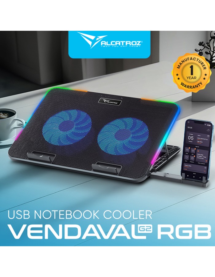 Alcatroz Laptop Cooler Vendaval G2 RGB Black Alcatroz Laptop Cooler Vendaval G2 RGB Black