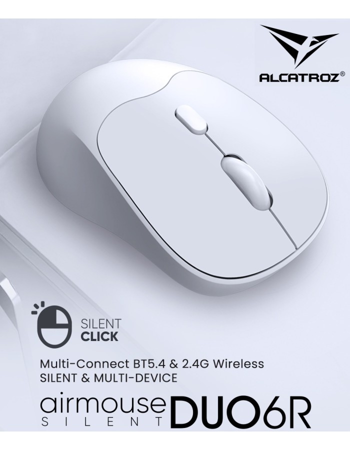 Alcatroz Mouse Wireless & BT Recharg Silent AIRMOUSE DUO 6R White (2025) Alcatroz Mouse Wireless & BT Recharg Silent AIRMOUSE DUO 6R White (2025)