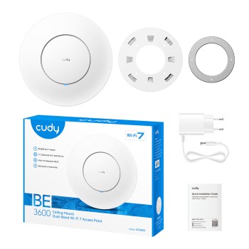 Cudy Access Point Ceiling BE3600 Dual Band Gigabit Wi-Fi 7 AP3600 Cudy Access Point Ceiling BE3600 Dual Band Gigabit Wi-Fi 7 AP3600