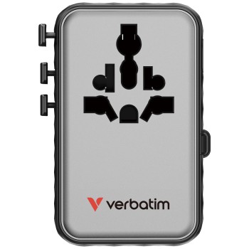 Verbatim Charger Travel Adapter 100W 2xC 2xA 1xRetractable USB-C Black