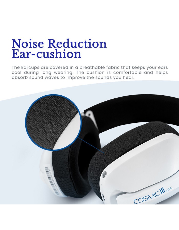 Armaggeddon COSMIC-III LITE Gaming Headset USB+3.5mm+2.4G+BT Fabric White