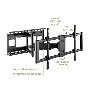 Brateck TV Mount 80x40 Turn 2-Arm 72cm 80kg LPA77-483