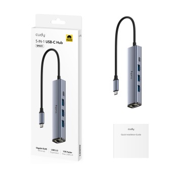 Cudy Hub USB-C 1xGigabit Lan/3xUSB-A/1xUSB-C UH605 Cudy Hub USB-C 1xGigabit Lan/3xUSB-A/1xUSB-C UH605