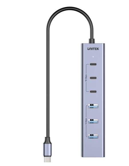 Unitek H1335A 7-Port USB-C Hub with 3xUSB-C 4xUSB-A & Power Supply Unitek H1335A 7-Port USB-C Hub with 3xUSB-C 4xUSB-A & Power Supply