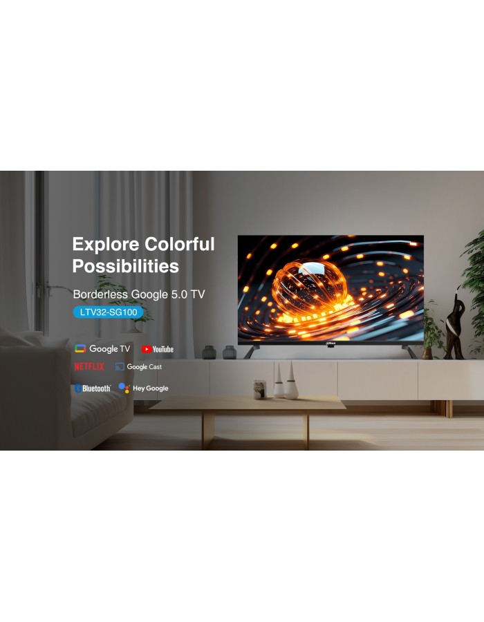 Dahua LTV32-SG100 32'' HD Google TV with HDR10, Dolby Digital Plus & Voice Control Remote