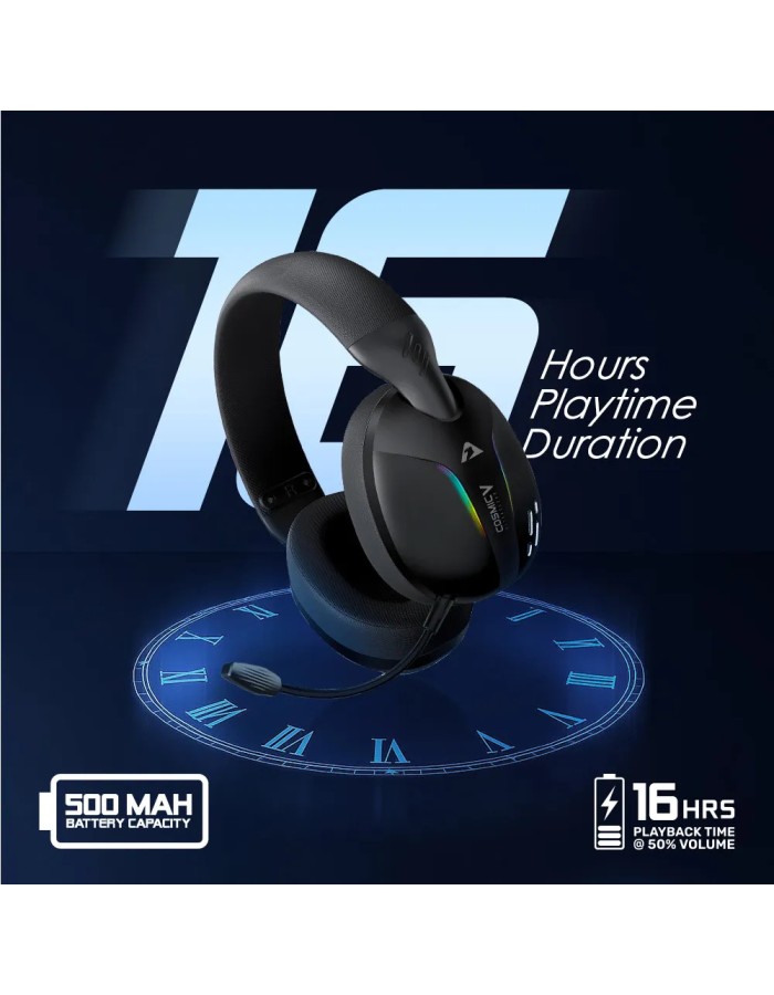 Armaggeddon COSMIC-V Gaming Headset USB+3.5mm+2.4G+BT PU Leather Ultraclear Black