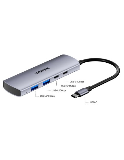 Unitek USB-C Hub 2xUSB-A 2xUSB-C 10Gbps & USB-C Power Port H1112D Unitek USB-C Hub 2xUSB-A 2xUSB-C 10Gbps & USB-C Power Port H1112D