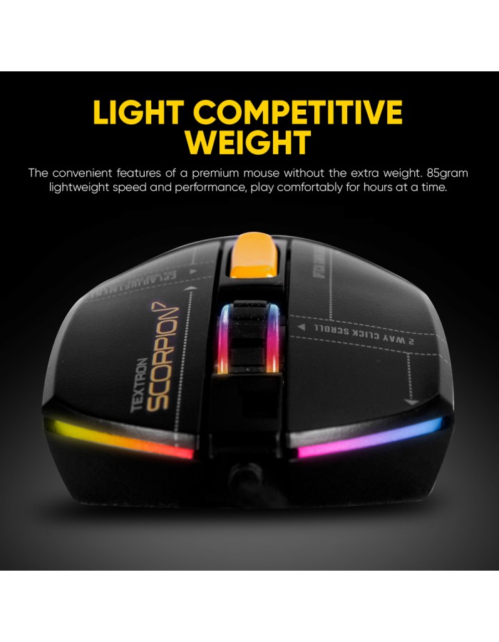 Armaggeddon SCORPION 7 Lite Wired Programmable RGB Gaming Mouse 12800 CPI