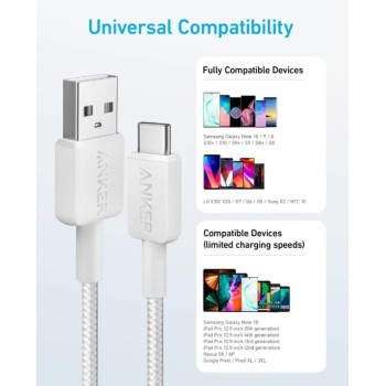 Anker Mobile Cable USB A to  USB C 322 White