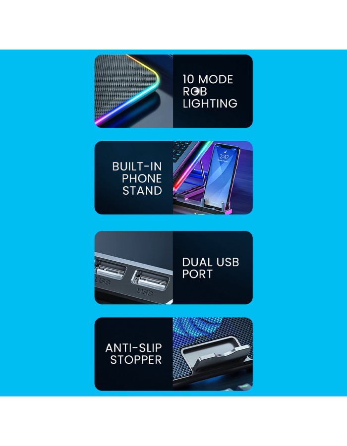 Alcatroz Laptop Cooler Vendaval G2 RGB Black Alcatroz Laptop Cooler Vendaval G2 RGB Black