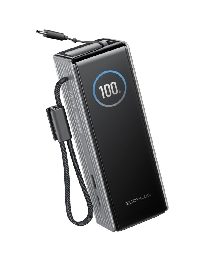 EcoFlow Charge Powerbank RAPID 25000mAh 170W + 100W Built-In & Retractable Cable Black