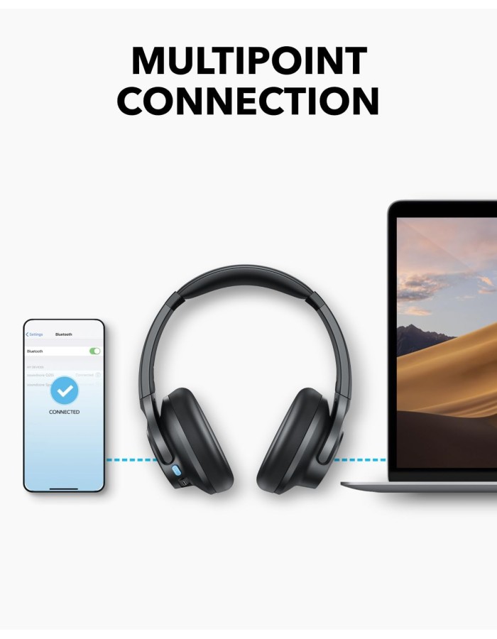 Anker Soundcore Q11i Over Ear Wireless Headphones HiRes Audio Grey Anker Soundcore Q11i Over Ear Wireless Headphones HiRes Audio Grey