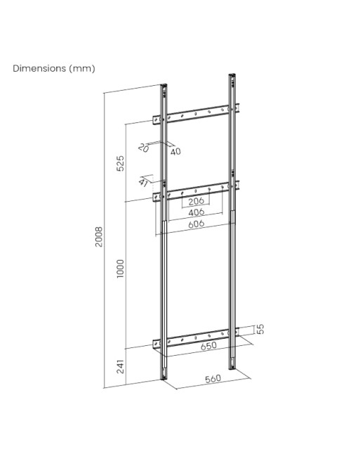 Brateck IFP Wall Mount Floor To Wall Support 120kg HAW400E-FR01 Brateck IFP Wall Mount Floor To Wall Support 120kg HAW400E-FR01