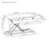 Brateck DWS37-01 Sit Stand Gas Spring Desk Workstation Max Height 51cm