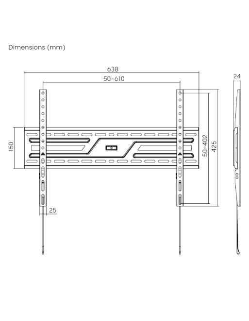 Brateck TV Mount 60x40 Fixed 75kg KL38-46F Brateck TV Mount 60x40 Fixed 75kg KL38-46F