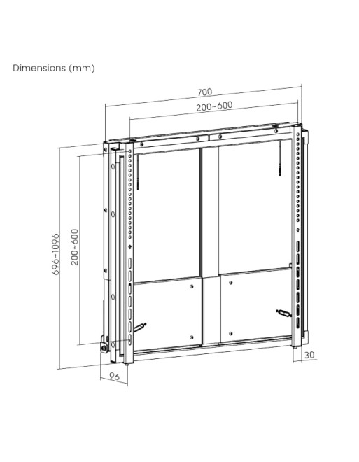 Brateck IFP Wall Mount Manual Vertical Motion 60x60 65kg HAW400E-65 Brateck IFP Wall Mount Manual Vertical Motion 60x60 65kg HAW400E-65