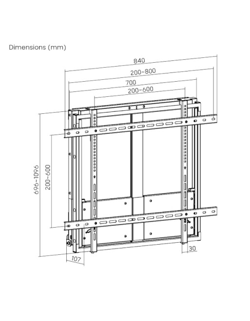 Brateck IFP Wall Mount Manual Vertical Motion 80x60 90kg HAW400E-90 Brateck IFP Wall Mount Manual Vertical Motion 80x60 90kg HAW400E-90