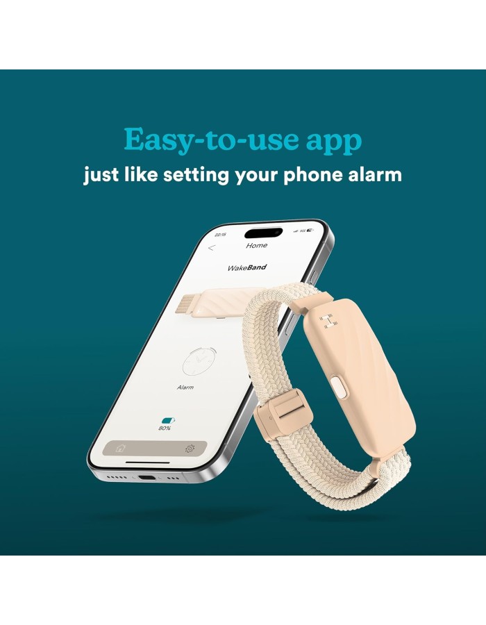 HoMedics WAKEBAND Cream White Vibrating Alarm Wristband for a Gentle Wakeup