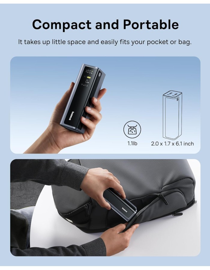 Baseus Powerbank 145W 20800mAh + Display EnerGeek GP12