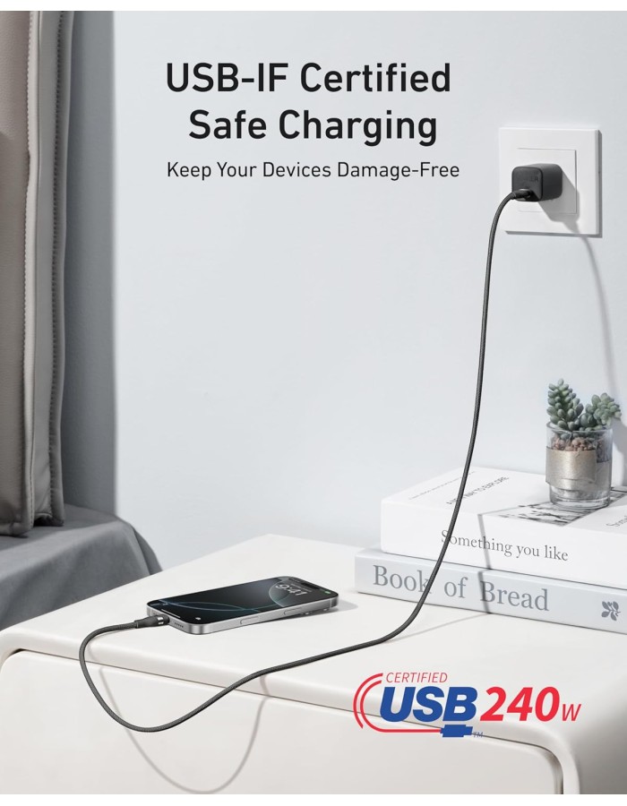 Anker Mobile Cable USB C to USB C 1.8m 240W Black