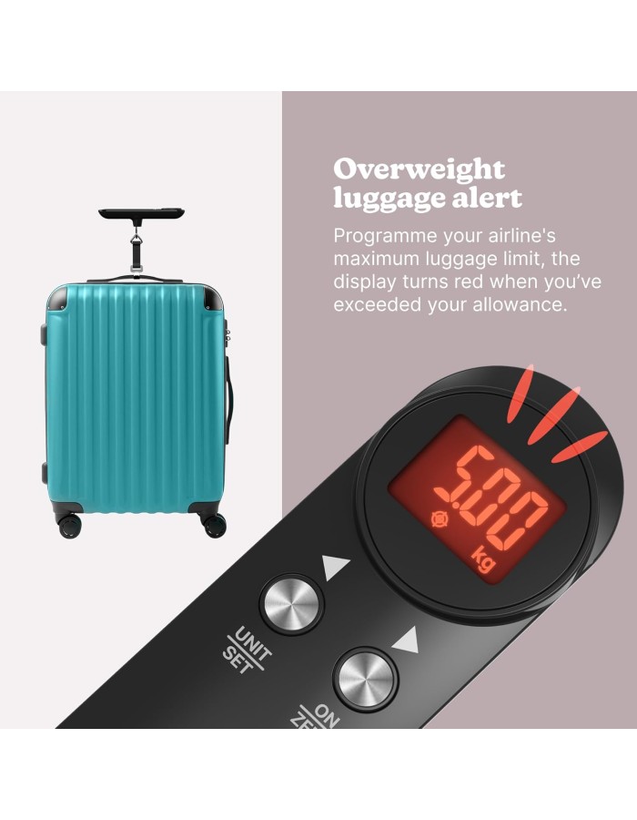 HoMedics Travel Luggage Scale Digital Display up to 50Kg SCL-L100-BKR