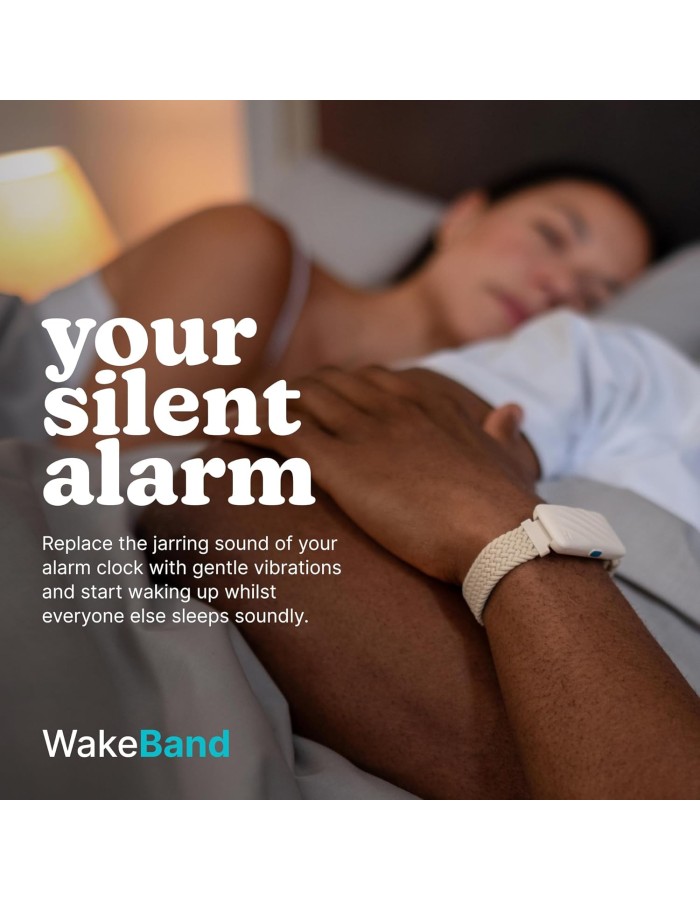 HoMedics WAKEBAND Cream White Vibrating Alarm Wristband for a Gentle Wakeup