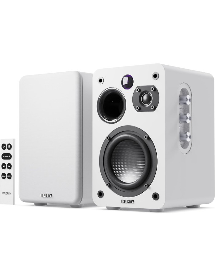 Majority Speakers Active D70X 70W 2.0 BT/USB/Phono/HDMI ARC White (pair) Majority Speakers Active D70X 70W 2.0 BT/USB/Phono/HDMI ARC White (pair)