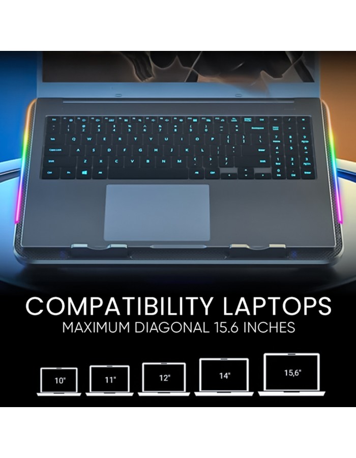 Alcatroz Laptop Cooler Vendaval G2 RGB Black Alcatroz Laptop Cooler Vendaval G2 RGB Black