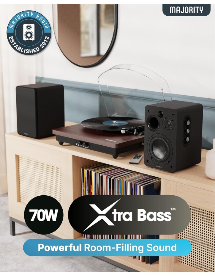 Majority Speakers Active D70X 70W 2.0 BT/USB/Phono/HDMI ARC Black (pair) Majority Speakers Active D70X 70W 2.0 BT/USB/Phono/HDMI ARC Black (pair)