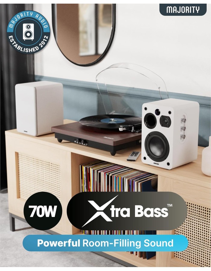 Majority Speakers Active D70X 70W 2.0 BT/USB/Phono/HDMI ARC White (pair) Majority Speakers Active D70X 70W 2.0 BT/USB/Phono/HDMI ARC White (pair)