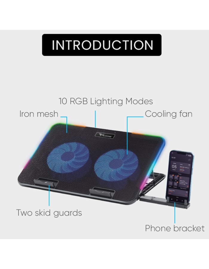 Alcatroz Laptop Cooler Vendaval G2 RGB Black Alcatroz Laptop Cooler Vendaval G2 RGB Black