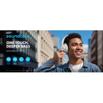 Anker Soundcore Q11i Over Ear Wireless Headphones HiRes Audio White