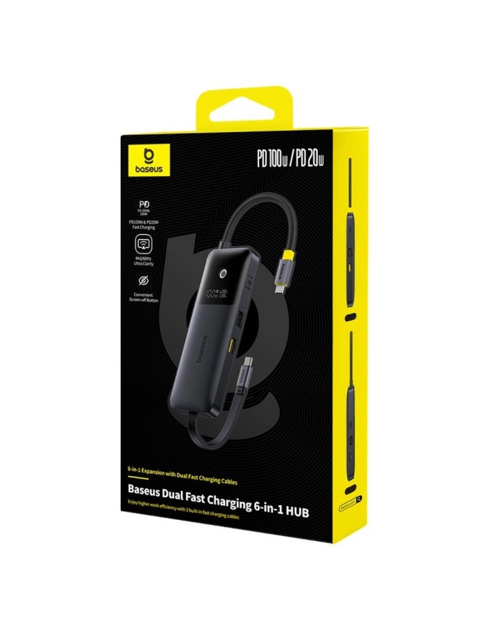 Baseus NOMOS Dual Fast Charging 6-in-1 USB Hub 4kHDMI & PD100W
