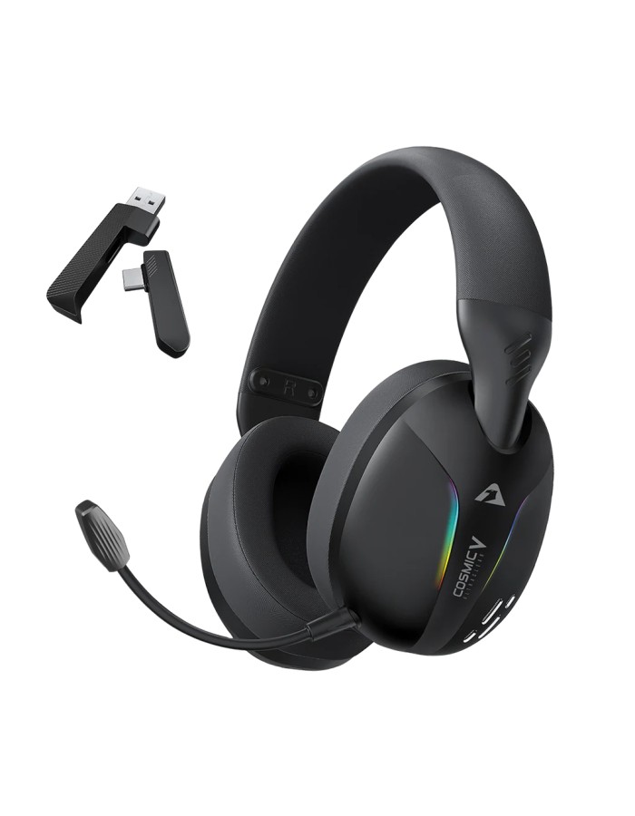 Armaggeddon COSMIC-V Gaming Headset USB+3.5mm+2.4G+BT PU Leather Ultraclear Black