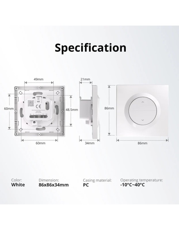 Sonoff WiFi Smart Switch Enclosure for MINI-RBS Sonoff WiFi Smart Switch Enclosure for MINI-RBS
