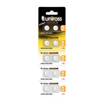 Uniross Alkaline-Coin LR936 AG9 LR45 Battery (10pack)