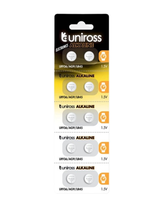 Uniross Alkaline-Coin LR936 AG9 LR45 Battery (10pack) Uniross Alkaline-Coin LR936 AG9 LR45 Battery (10pack)