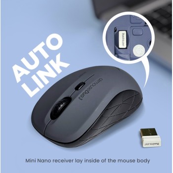 Alcatroz Mouse Wireless & Bluetooth Silent AIRMOUSE DUO 3 Black