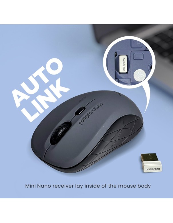 Alcatroz Mouse Wireless & Bluetooth Silent AIRMOUSE DUO 3 White