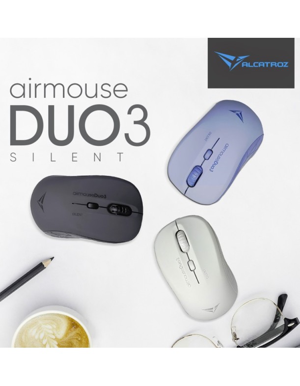 Alcatroz Mouse Wireless & Bluetooth Silent AIRMOUSE DUO 3 Black