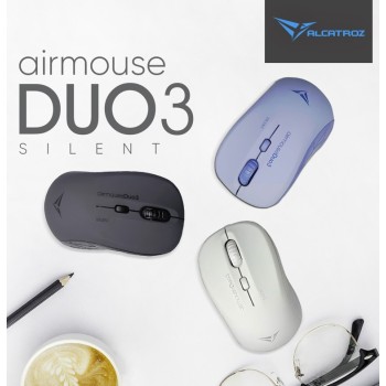 Alcatroz Mouse Wireless & Bluetooth Silent AIRMOUSE DUO 3 White