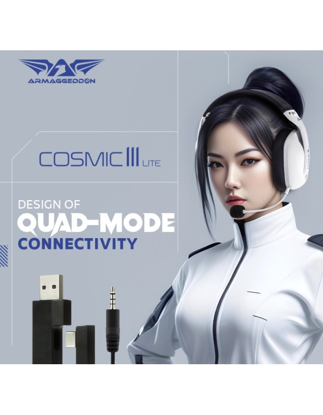 Armaggeddon COSMIC-III LITE Gaming Headset USB+3.5mm+2.4G+BT Fabric Black