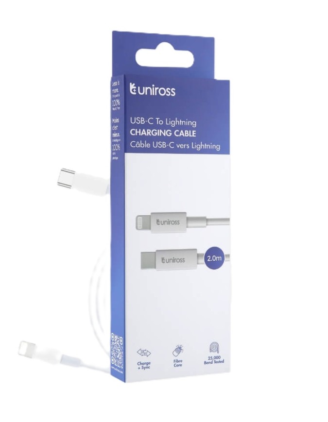 Uniross Cable USB-C to Lightning Cable 2.0m UCA008 Uniross Cable USB-C to Lightning Cable 2.0m UCA008