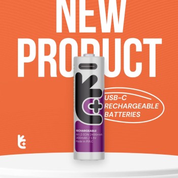 Uniross USB-C Rechargeable 18650 Lithium Battery 2000mah (1pc)