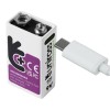 Uniross USB-C Rechargeable Lithium 9V Battery 400mah (1pc) Uniross USB-C Rechargeable Lithium 9V Battery 400mah (1pc)