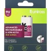 Uniross USB-C Rechargeable Lithium 9V Battery 400mah (1pc)