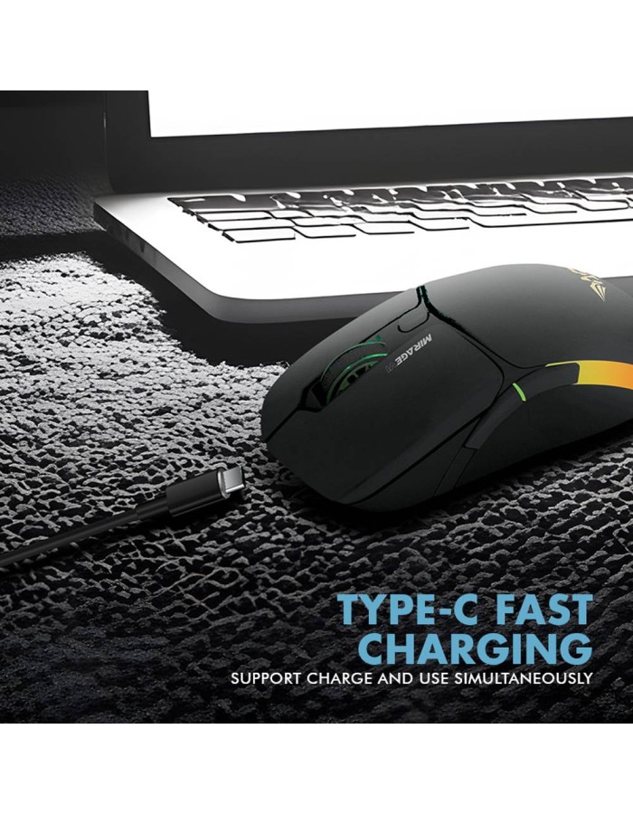 Armaggeddon Gaming Mouse Wired+2.4G+BT Recharge 600mAh MIRAGE-VI White