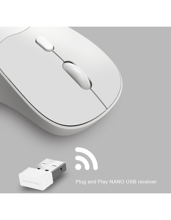 Alcatroz Mouse Wireless & BT Recharg Silent AIRMOUSE DUO 6R White (2025) Alcatroz Mouse Wireless & BT Recharg Silent AIRMOUSE DUO 6R White (2025)